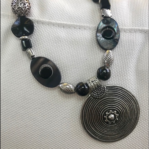 Tribal Medallion Pendant ~ Beaded Necklace - Picture 3 of 8